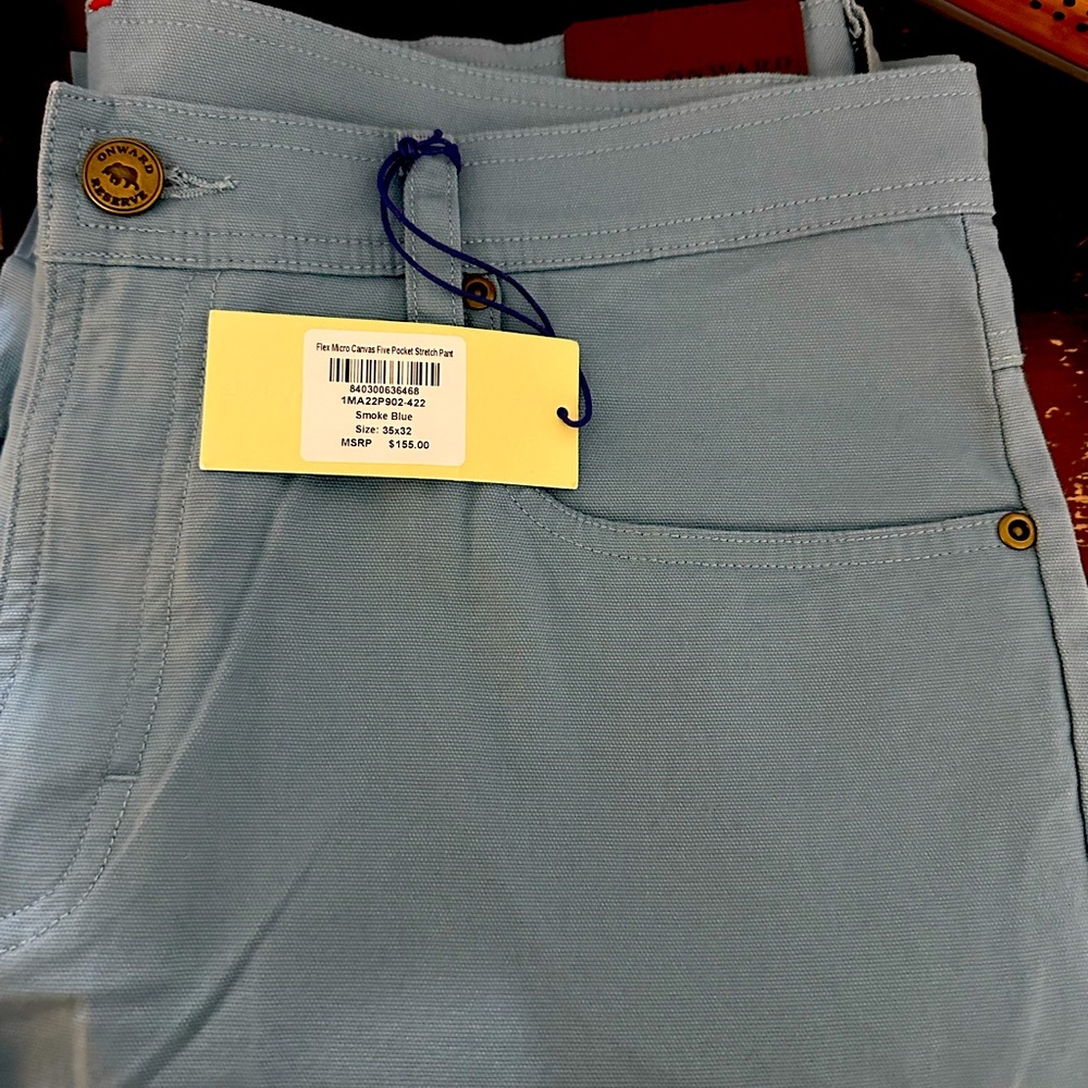 Onward Reserve Flex Micro Canvas Pants in Smoke Blue! 35X32